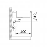 Blanco Subline 500-IF/Α Steelframe Black 54,3x51 Επικαθήμενος Γρανιτένιος Νεροχύτης