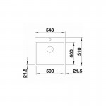 Blanco Subline 500-IF/Α Steelframe White 54,3x51 Επικαθήμενος Γρανιτένιος Νεροχύτης