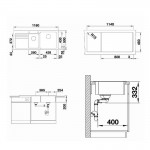 Blanco Naya 8 S Coffee 116x50 Γρανιτένιος Νεροχύτης Ένθετος -Κύρια γούρνα Δεξιά
