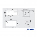 Blanco Naya 8 S White 116x50 Γρανιτένιος Νεροχύτης Ένθετος -Κύρια γούρνα Αριστερά