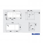 Blanco Naya 8 S Soft white 116x50 Γρανιτένιος Νεροχύτης Ένθετος -Κύρια γούρνα Αριστερά