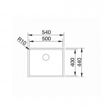 Blanco Claron 500-U 54X44 Υποκαθήμενος Νεροχύτης Inox