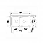 Blanco Lemis 8-IF 86x50 Διπλός Νεροχύτης Inox