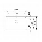 Blanco Claron 700-IFA 76x51 Ένθετος Νεροχύτης Inox