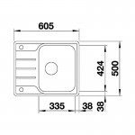 Blanco Lemis 45 S-IF Mini 60.5x50 Νεροχύτης Inox