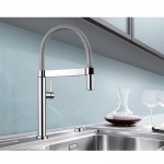 Blanco Culina-S Mini Μπαταρία Κουζίνας με  αποσπώμενο Ντους Stainless Steel