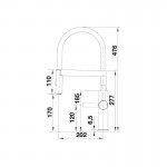 Blanco Sonea-S Flexo Μπαταρία Κουζίνας με αποσπώμενο Ντους Inox