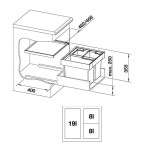 Blanco Flexon II 50/3 Κάδος απορριμμάτων για ντουλάπι κουζίνας