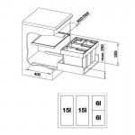 Blanco Flexon II 60/4 Κάδος απορριμμάτων για ντουλάπι κουζίνας