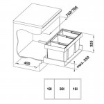 Blanco Flexon II Low 80/3 Κάδος απορριμμάτων για ντουλάπι κουζίνας