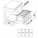 Blanco Flexon II Low 90/4 Κάδος απορριμμάτων για ντουλάπι κουζίνας