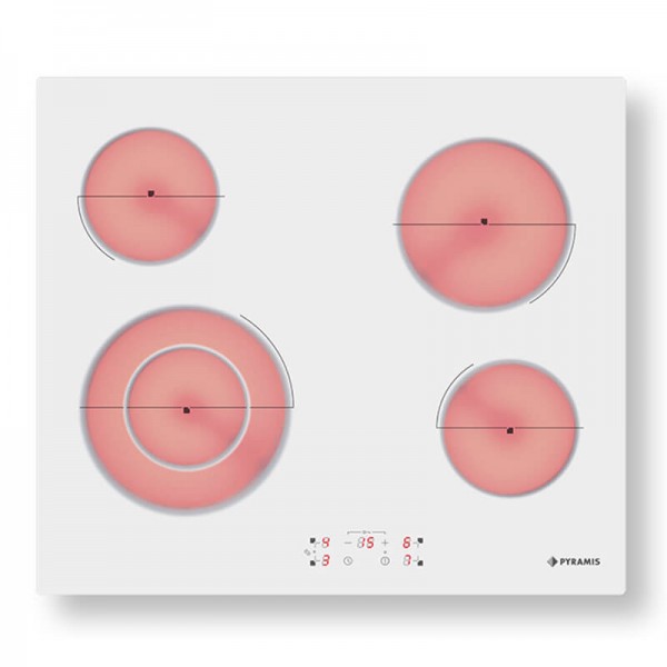 Pyramis PHC61510FMW Κεραμική Εστία Λευκή Αφής χωρίς Πλαίσιο
