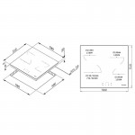 Pyramis PHC61510FMW Κεραμική Εστία Λευκή Αφής χωρίς Πλαίσιο