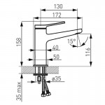 Karag Ferro Stratos BSC2 επικαθήμενη μπαταρία νιπτήρα Chrome