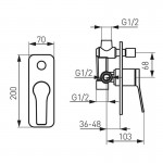 Karag Ferro Stratos BSC7P Εντοιχιζόμενος Μίκτης Ντους Διπλός Chrome