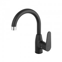 Karag Ferro Algeo BAG2ABL επικαθήμενη μπαταρία νιπτήρα με περιστρεφόμενο στόμιο Μαύρη