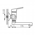 Karag Ferro Smile BSM3 επιτοίχια μπαταρία νιπτήρα Chrome