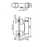 Karag Ferro Thermostatic TA7 επιτοίχια θερμοστατική μπαταρία ντους Chrome