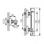 Karag Ferro Thermostatic Trinity TRM7 επιτοίχια θερμοστατική μπαταρία ντους Chrome