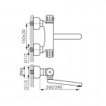 Karag Ferro Thermostatic TA5 επιτοίχια θερμοστατική μπαταρία κουζίνας Chrome