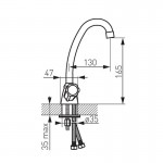 Karag Ferro Standard BST2 επικαθήμενη μπαταρία νιπτήρα Chrome