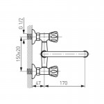 Karag Ferro Standard BST3 επιτοίχια μπαταρία νιπτήρα Chrome