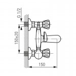 Karag Ferro Standard BST11 Επιτοίχια Μπαταρία Λουτρού Αναμεικτική Chrome