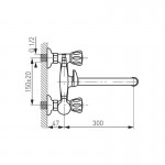 Karag Ferro Standard BST11A Επιτοίχια Μπαταρία Λουτρού Αναμεικτική Chrome