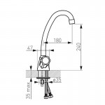 Karag Ferro Standard BST4 Επικαθήμενη μπαταρία κουζίνας χρωμέ