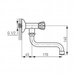 Karag Ferro Standard Z39 επιτοίχια βαλβίδα/βρύση μπάνιου