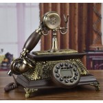 Ρετρό τηλέφωνο με ψηφιακό καντράν ΥΗ-23750 χρώμα Σκούρο Ξύλο