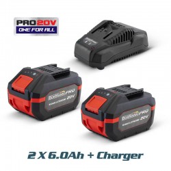 Bormann BBP9110 Σετ 2 Μπαταρίες 6.0Ah Με Ταχυφορτιστή 20V (053156)