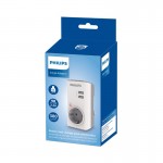 Philips CHP4010W/GRS Μονόπριζο ασφαλείας με 2USB, 3680W, 380J