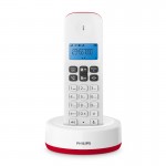 Philips D1611R/GRS Κόκκινο (Ελληνικό Μενού) Ασύρματο τηλέφωνο με ανοιχτή ακρόαση, φωτιζόμενη οθόνη κ