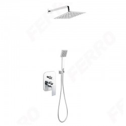 Karag Ferro Algeo Square BAQ7P-SET1-S Εντοιχισμένο Σύστημα Ντους με μπαταρία 