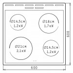 Korting 742652 KEC6A40WPG Ελεύθερη Κουζίνα Κεραμική (034065301)