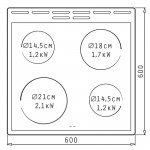 Korting 741901 KEC6A60WG Ελεύθερη Κουζίνα Κεραμική (030061801)