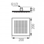 Karag Ferro DSN04 Slim Κώδωνας ντους 200x200 mm