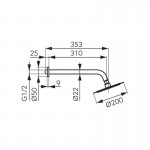 Karag Ferro Slimline NPT11 Σετ Βραχίονας & Κώδωνας ντους