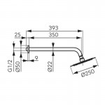 Karag Ferro Slimline NPT13 Σετ Βραχίονας & Κώδωνας ντους