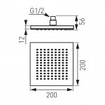 Karag Ferro Squerto DSN02 Κώδωνας ντους 20x20 cm