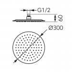 Karag Ferro Slim DSN07 Κώδωνας ντους 300 mm