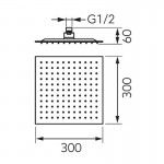 Karag Ferro Slim DSN08 Κώδωνας ντους 300x300 mm