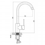 Karag Ferro Freya BFR41B Επικαθήμενη Μπαταρία Κουζίνας Ψηλή Graphite