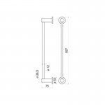 Karag Ferro Smile ASM09 Μονή Πετσετοκρεμάστρα- ράγα 60 cm Chrome