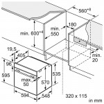 Bosch HBA554ES0 Εντοιχιζόμενος Φούρνος Άνω Πάγκου 71 lt