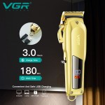 VGR V-278 Επαγγελματική Επαναφορτιζόμενη Κουρευτική Μηχανή Χρυσή ισχύος 10W