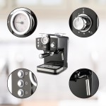 IQ CM-175 Μηχανή Εσπρέσσο Συμβατή με Κάψουλα Nespresso με Λειτουργία Αφρού 20Bar 1100W 1.25Lt Μαύρο