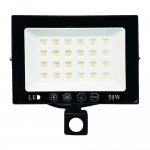 Ultra Slim Προβολέας με 96 SMD LED 50w με Ανιχνευτή Κίνησης Λευκό 6000K Υψηλής Φωτεινότητας