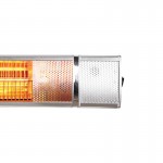 Eurolamp 147-29565 Επιτοίχια Θερμάστρα Χαλαζία 2000W Golden Tube και Τηλεχειριστήριο Ασημί